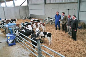 Sean Tynan milks 100 Montbelliard cross Friesian cows on his farm in Mountrath, Co Laois, Ireland