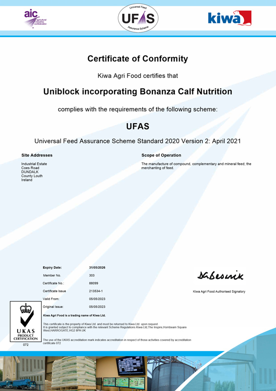 UFAS certificate